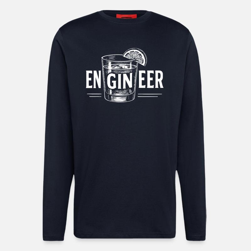 Funny Engineer Tshirt - Longsleeve - made by SPREAD  - DARK NAVY