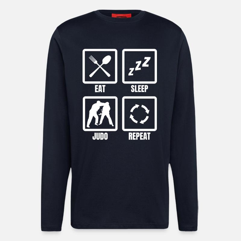 Judoka Terminplan - Langarmshirt - made by SPREAD  - DARK NAVY