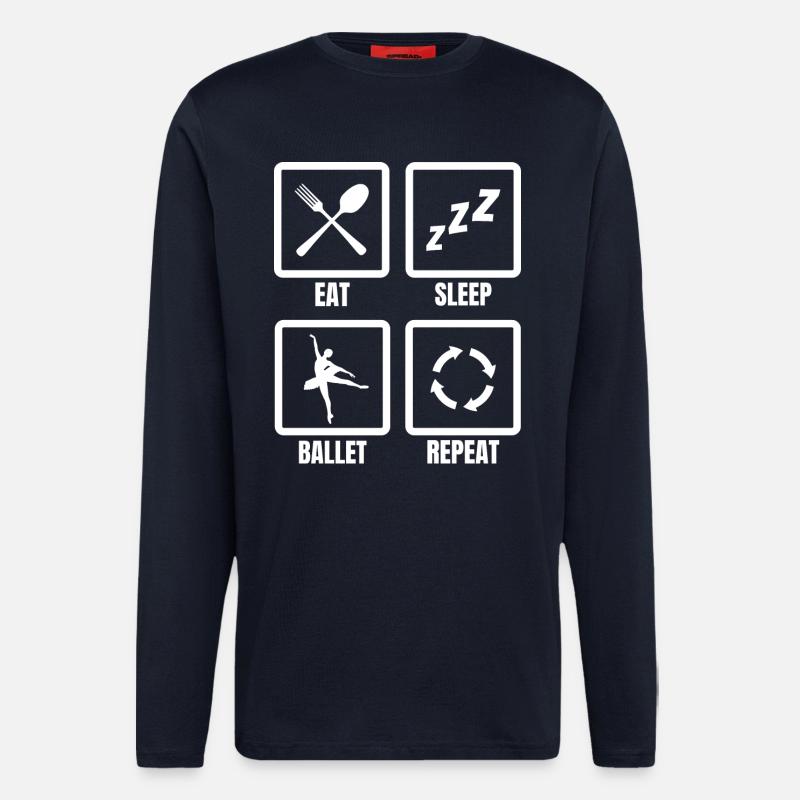 Manger Dormir Ballet Répéter - Manches longues bio décontracté fabriqué en UE - DARK NAVY