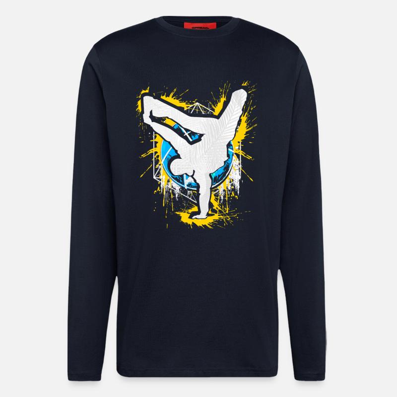 Breakdance Handstand Bboy - B-Boying Breakdancer - Langarmshirt - made by SPREAD  - DARK NAVY