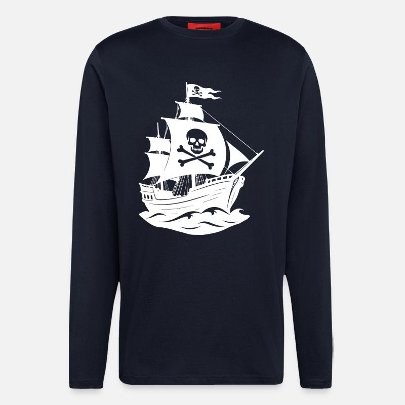 Piratenschiff - Langarmshirt - made by SPREAD  - DARK NAVY