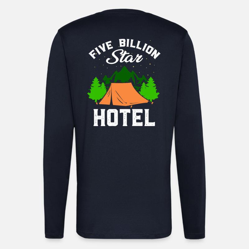 Camping Camping Campen Zelten Cadeau - Manches longues bio décontracté fabriqué en UE - DARK NAVY