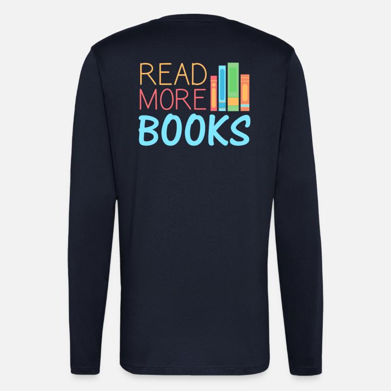 Bücher lesen Buch - Langarmshirt - made by SPREAD  - DARK NAVY