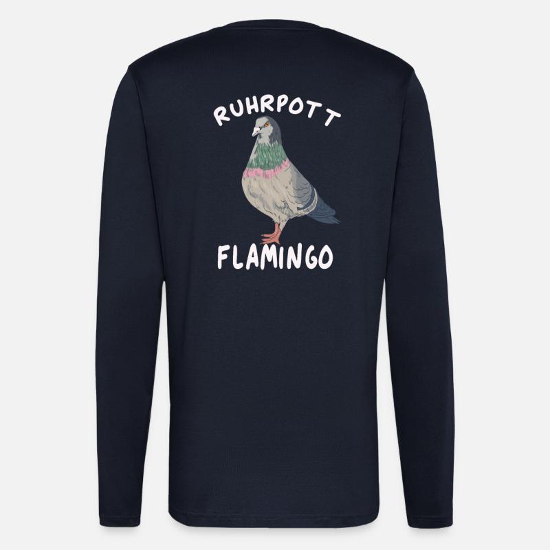 Ruhrpott Flamingo pigeon mining - Longsleeve - made by SPREAD  - DARK NAVY