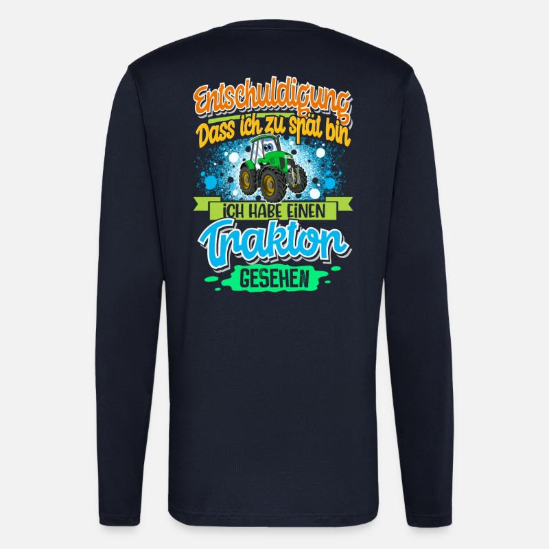 Traktor Lustiger Spruch Kinder - Langarmshirt - made by SPREAD  - DARK NAVY