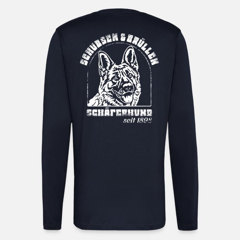 Schubsen und Brüllen Schäferhund - Langarmshirt - made by SPREAD  - DARK NAVY
