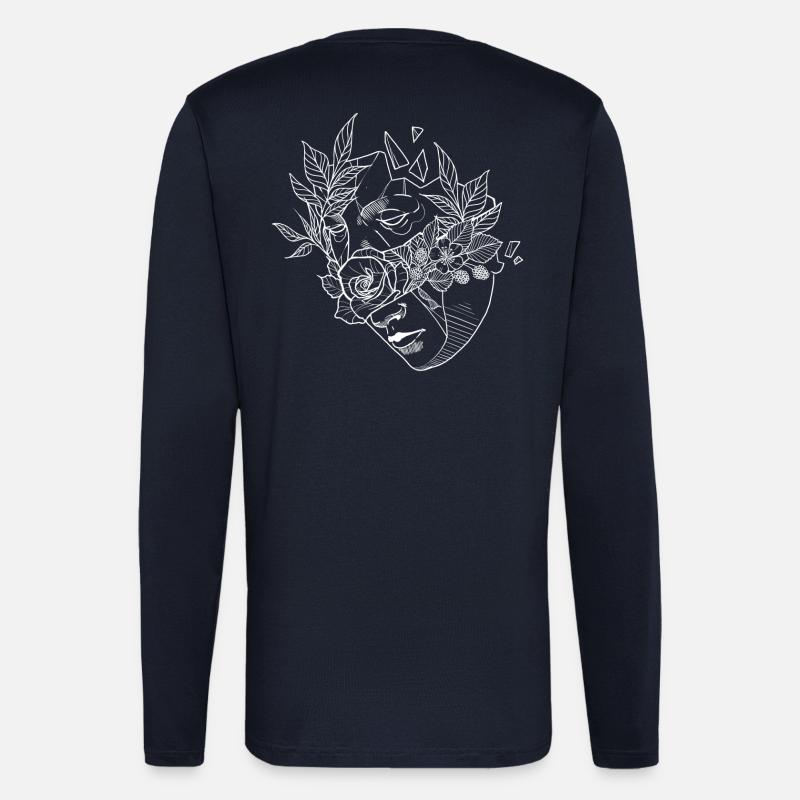 Blumenmaske 2 - Langarmshirt - made by SPREAD  - DARK NAVY