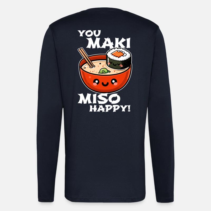 You Maki Miso Happy – Fun Sushi Design - Longsleeve - made by SPREAD  - DARK NAVY