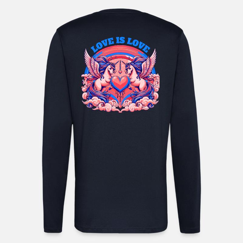 Love is Love Blau - Langarmshirt - made by SPREAD  - DARK NAVY