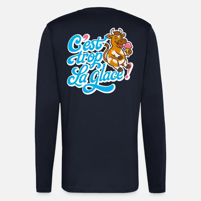 C'est trop la glace ! - Manches longues bio décontracté fabriqué en UE - DARK NAVY