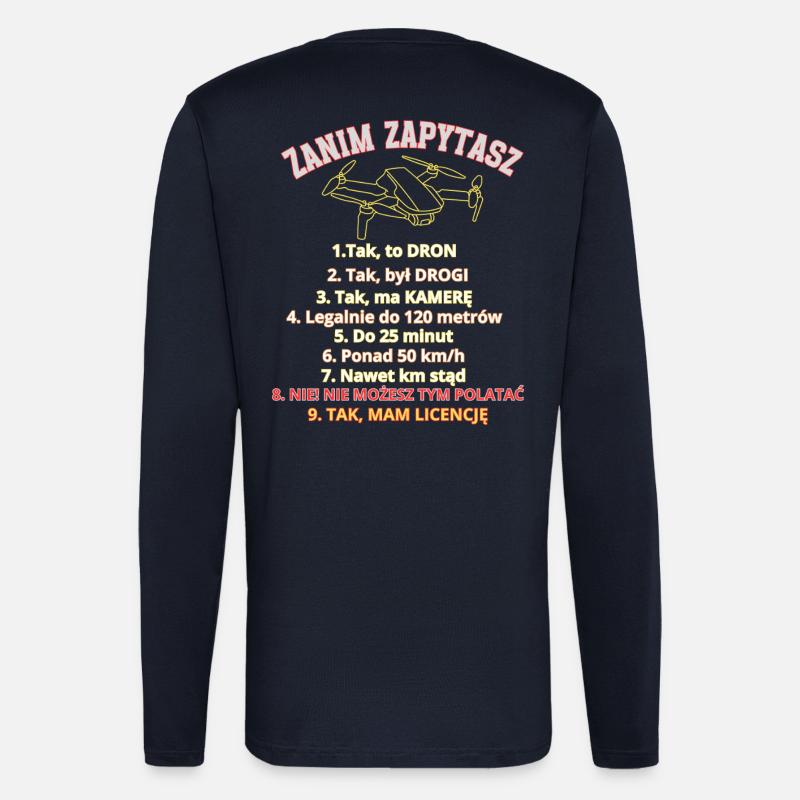 Dla pytających, zasady , Dron pilot - Longsleeve - made by SPREAD  - DARK NAVY