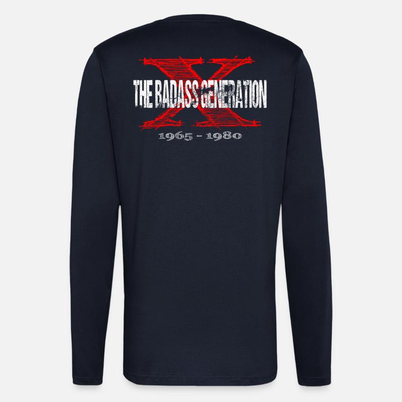 Generation X 1965 1980 Retro - Longsleeve - made by SPREAD  - DARK NAVY