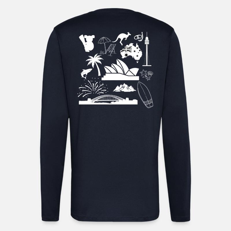 Sydney in symbols (white) - Longsleeve - made by SPREAD  - DARK NAVY