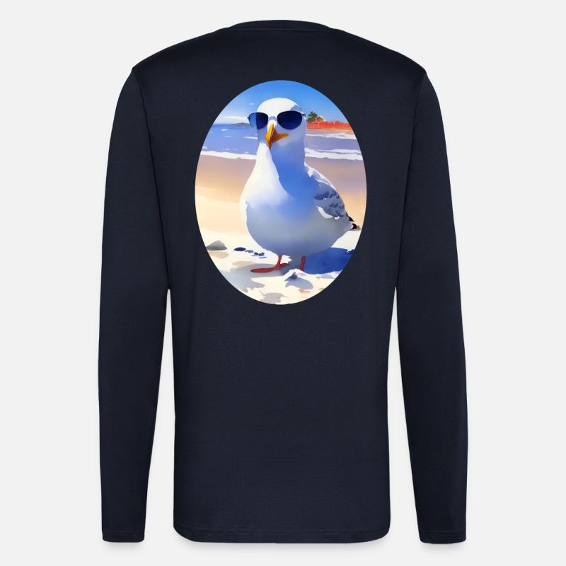 Coole Möwe - Langarmshirt - made by SPREAD  - DARK NAVY