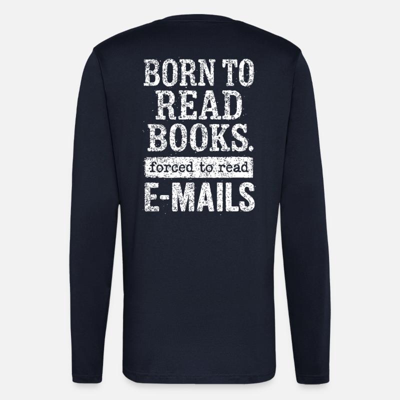 Born to Read Books – Statement - Langarmshirt - made by SPREAD - DARK NAVY