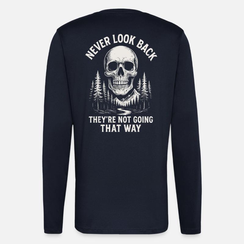 Skull Forest Never Back - Longsleeve - made by SPREAD  - DARK NAVY