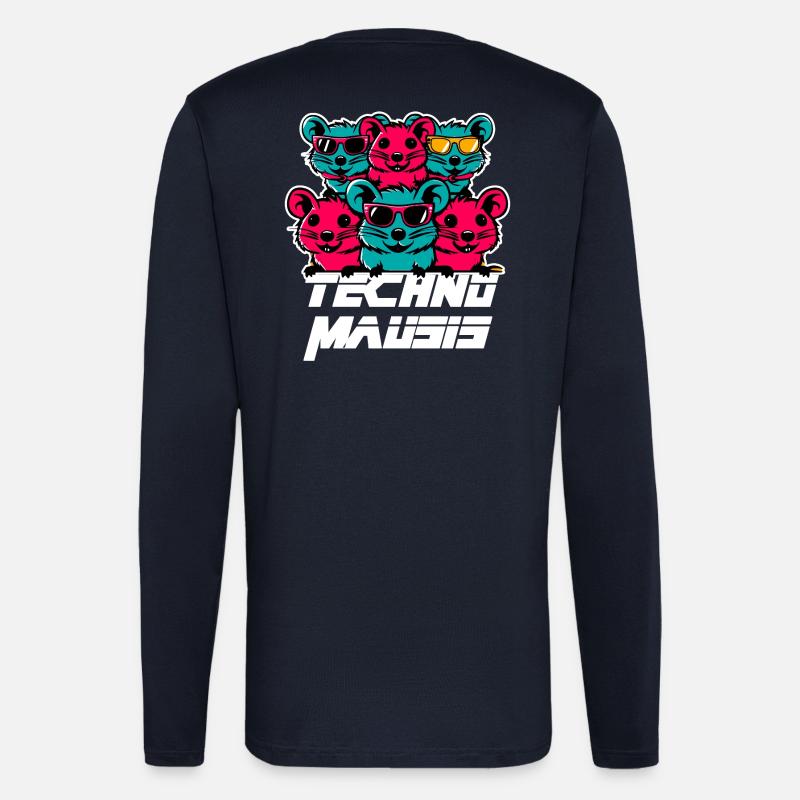 Techno Mausis - Longsleeve - made by SPREAD  - DARK NAVY
