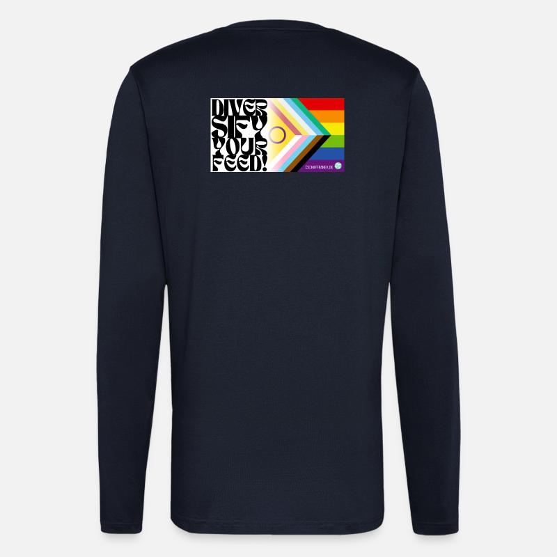 🌈♿ Pride & Disability – Inklusive Flagge - Langarmshirt - made by SPREAD  - DARK NAVY