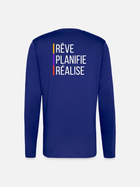 Citation de Motivation - Manches longues bio décontracté fabriqué en UE - DARK NAVY