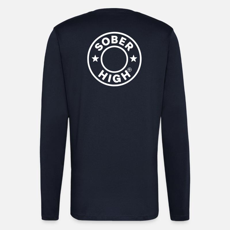 Live clean. Feel high. soberhigh. - Langarmshirt - made by SPREAD - DARK NAVY