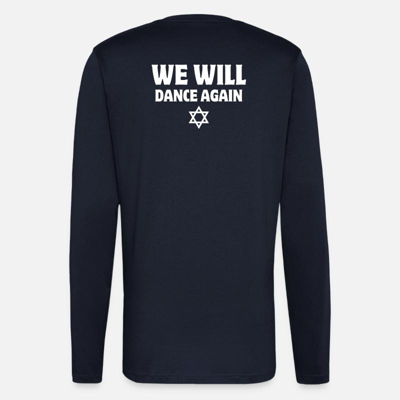 Israël, we will dance again - Manches longues bio décontracté fabriqué en UE - DARK NAVY