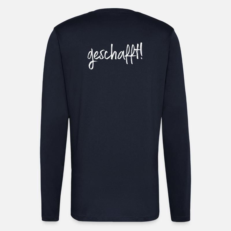 geschafft! Ziel erreicht Geschenkidee Prüfung - Langarmshirt - made by SPREAD  - DARK NAVY