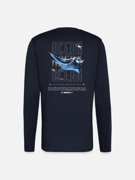 Ocean Manta Precious Treasure - Longsleeve - made by SPREAD - DARK NAVY