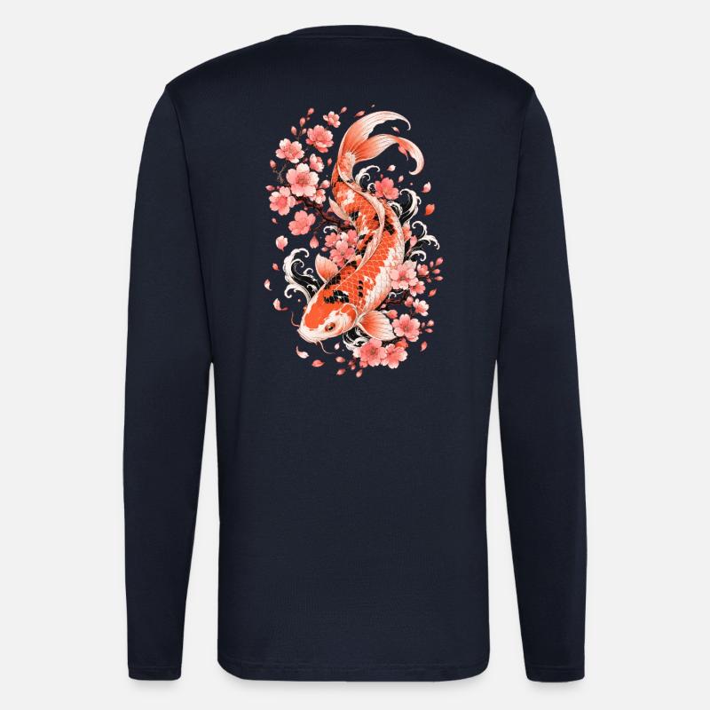 Koi Sakura Flow - Longsleeve - made by SPREAD - DARK NAVY