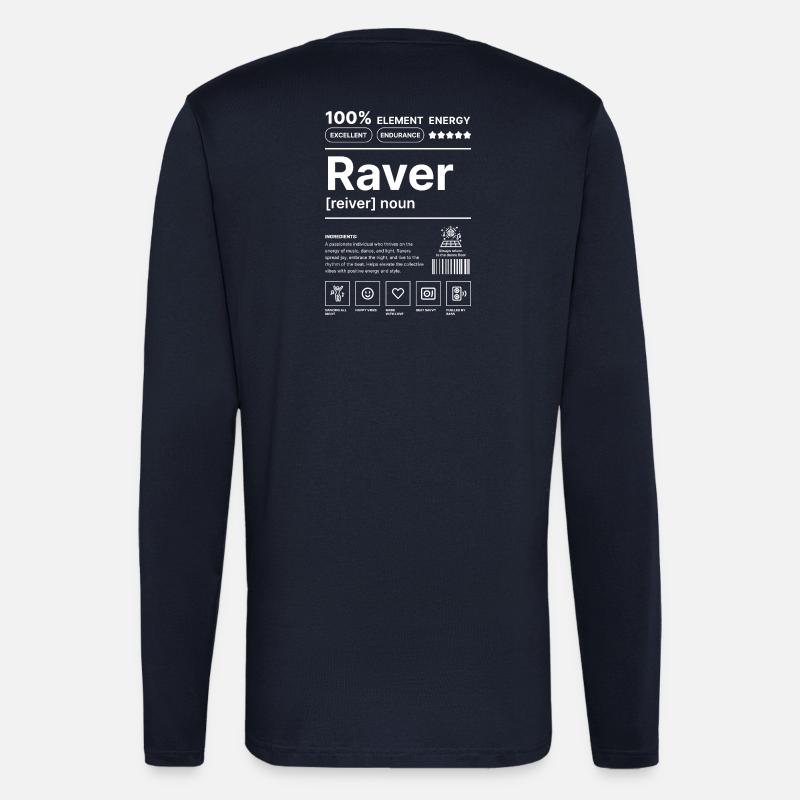 Raver-Lebensstil Weiß - Langarmshirt - made by SPREAD  - DARK NAVY