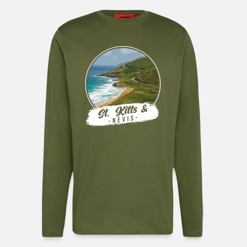 St. Kitts & Nevis Souvenir - Longsleeve - made by SPREAD - MOSS GREEN