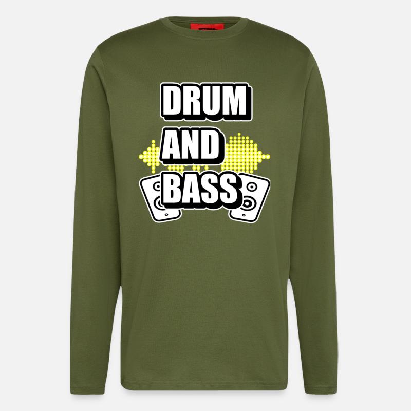 Drum and Bass, Musik DNB - Langarmshirt - made by SPREAD  - MOSS GREEN