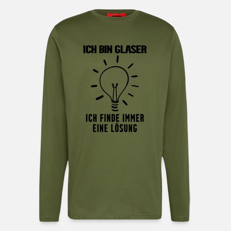 Glaser Beruf Ausbildung - Langarmshirt - made by SPREAD  - MOSS GREEN