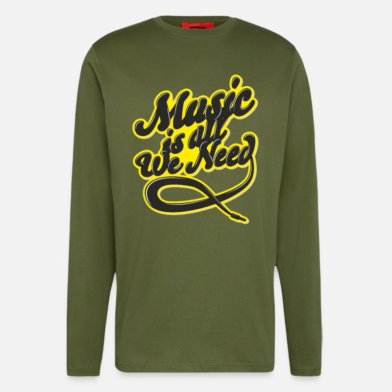 Music is all we need - Langarmshirt - made by SPREAD  - MOSS GREEN