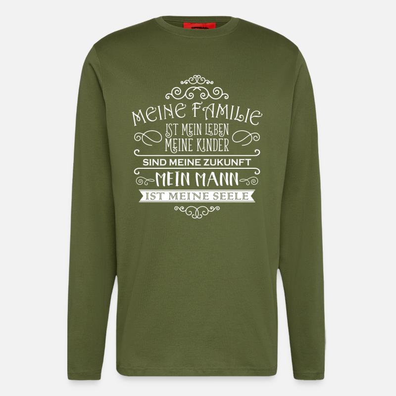 Familie Kinder Ehemann - Langarmshirt - made by SPREAD  - MOSS GREEN