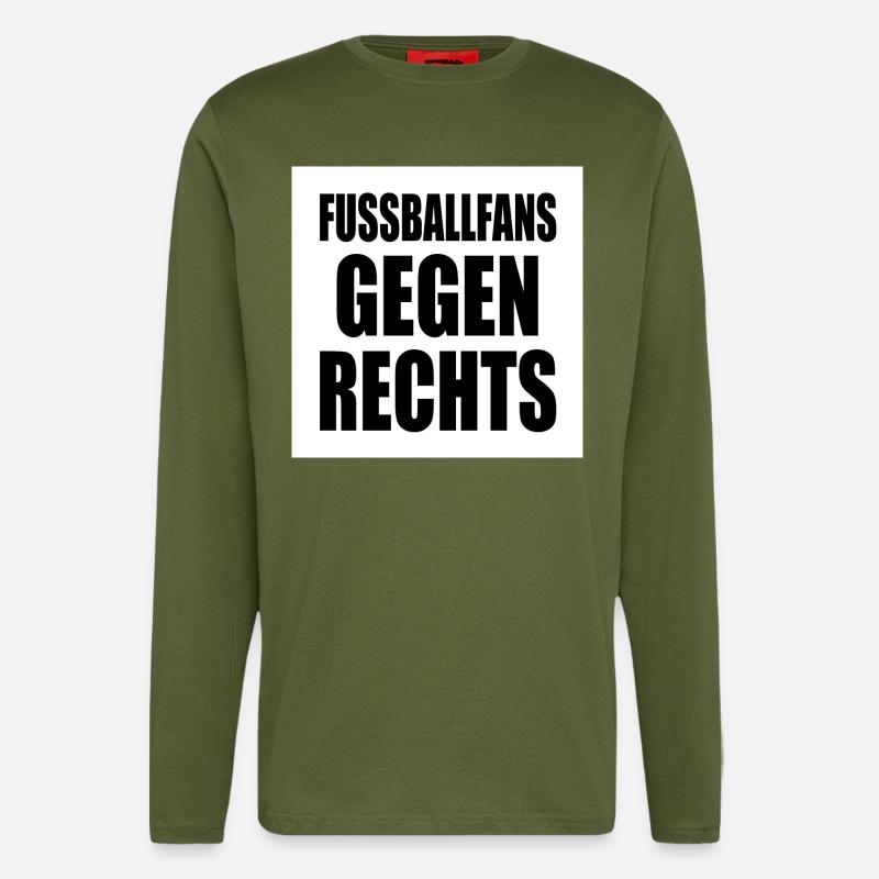 fussballfans gegen rechts - Langarmshirt - made by SPREAD  - MOSS GREEN
