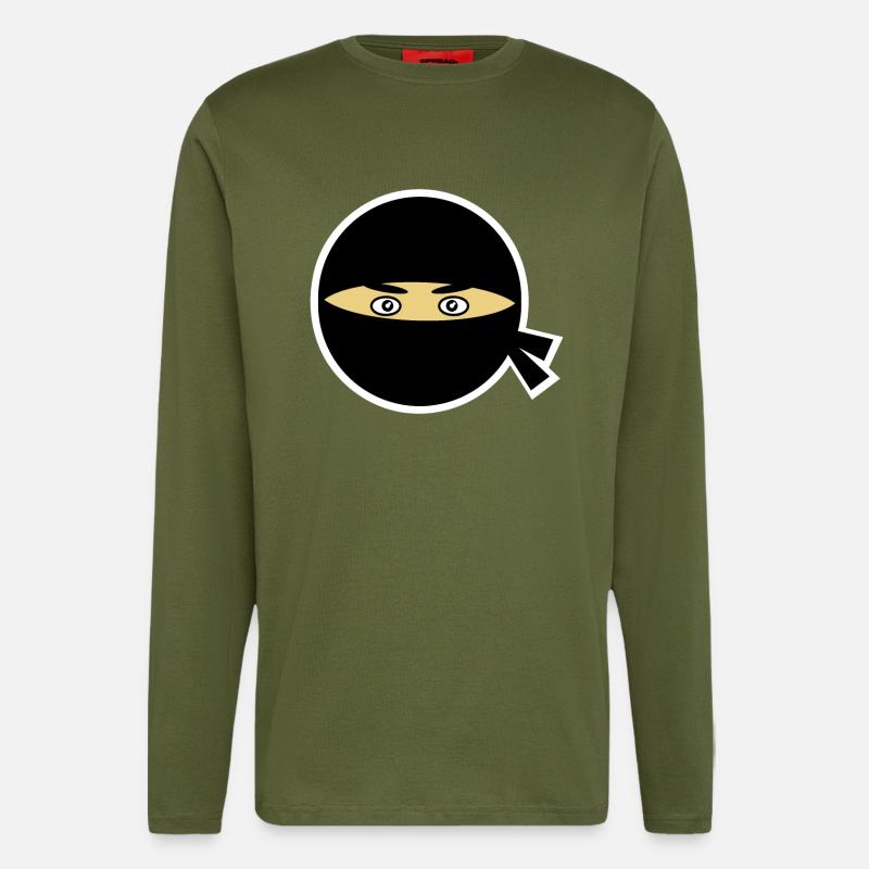 Ninja Kopf - Langarmshirt - made by SPREAD - MOSS GREEN