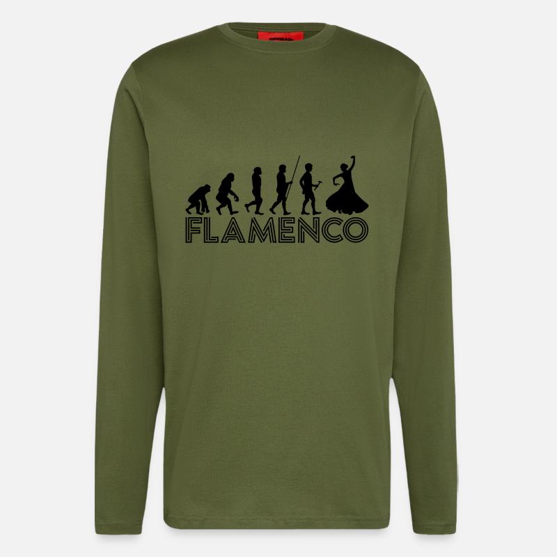 Flamenco Evolution 2 - Black - Manches longues bio décontracté fabriqué en UE - MOSS GREEN