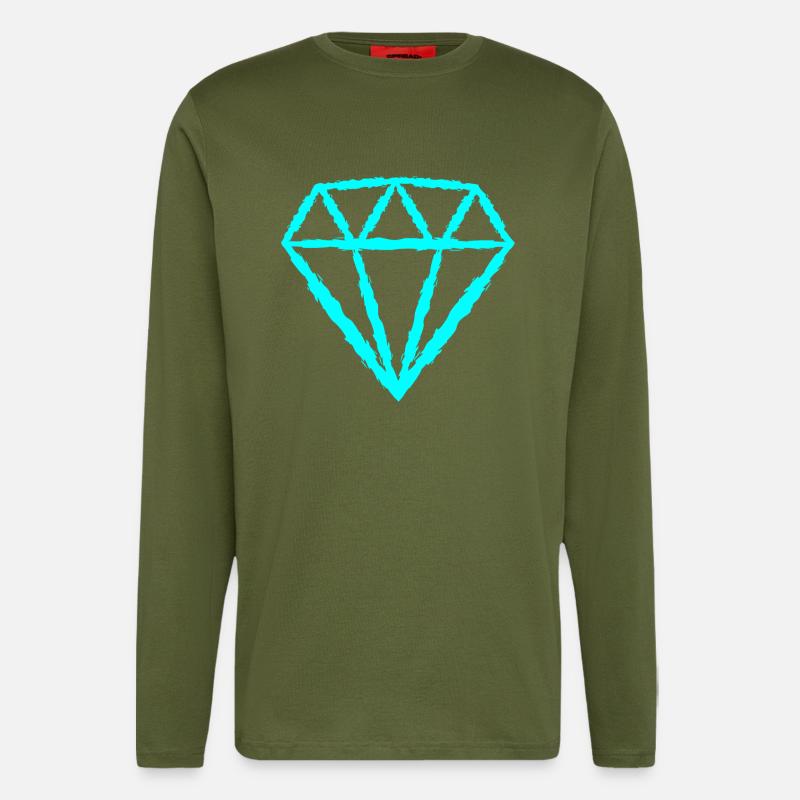 Diamant Symbol - Langarmshirt - made by SPREAD  - MOSS GREEN