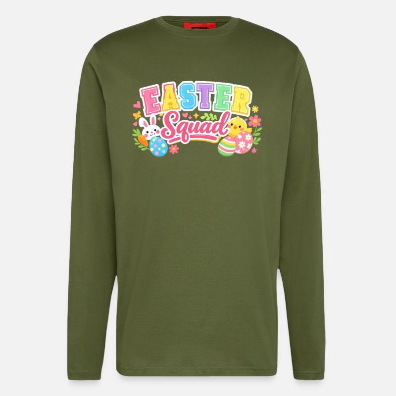 Ostern Squad Bunte Eier Küken - Langarmshirt - made by SPREAD - MOSS GREEN
