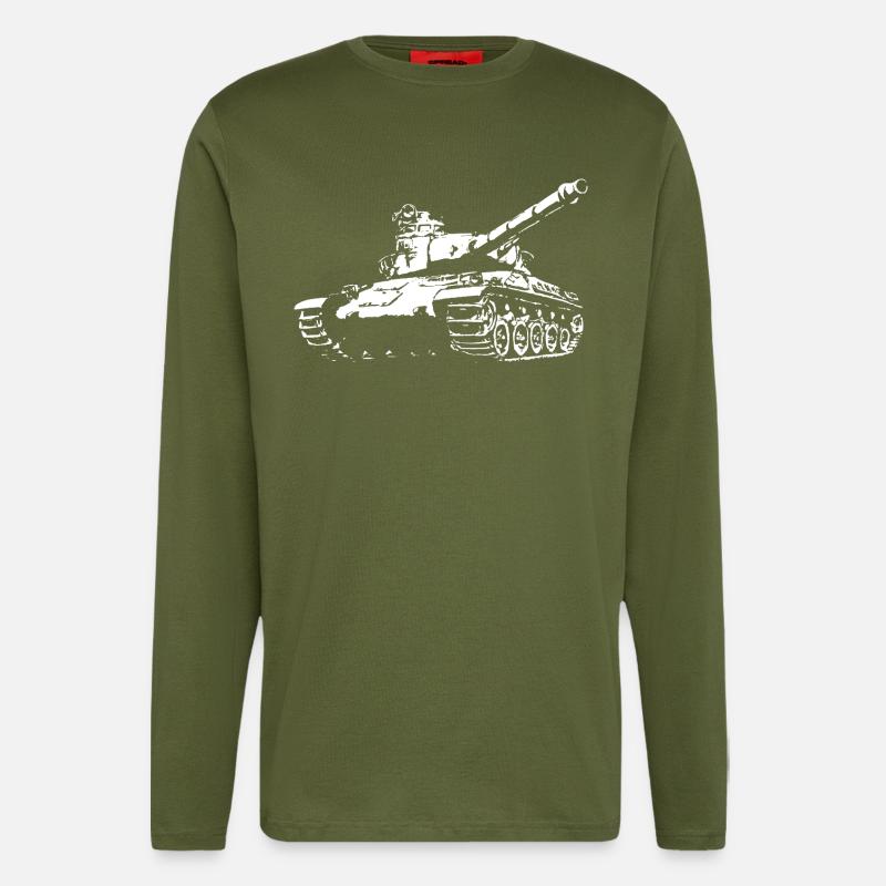 AMX 30 white - Longsleeve - made by SPREAD  - MOSS GREEN
