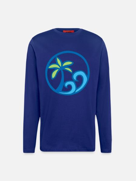 Waves and palm tree - Longsleeve - made by SPREAD - MOSS GREEN