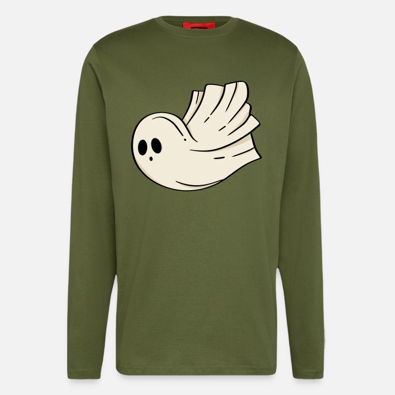 Geist Halloween - Langarmshirt - made by SPREAD  - MOSS GREEN