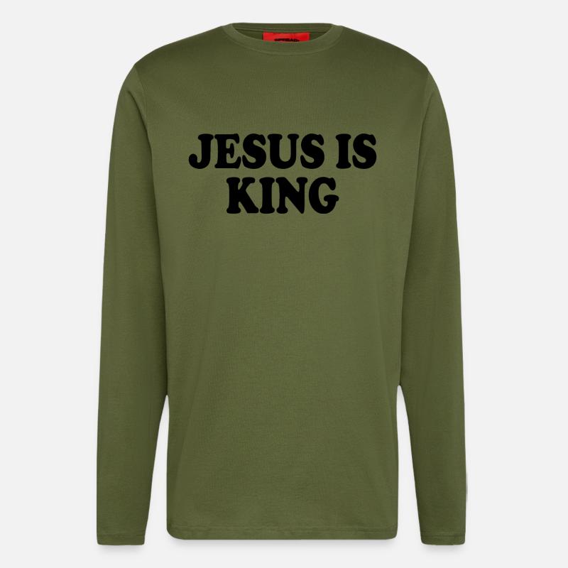 Jesus is king - Langarmshirt - made by SPREAD  - MOSS GREEN