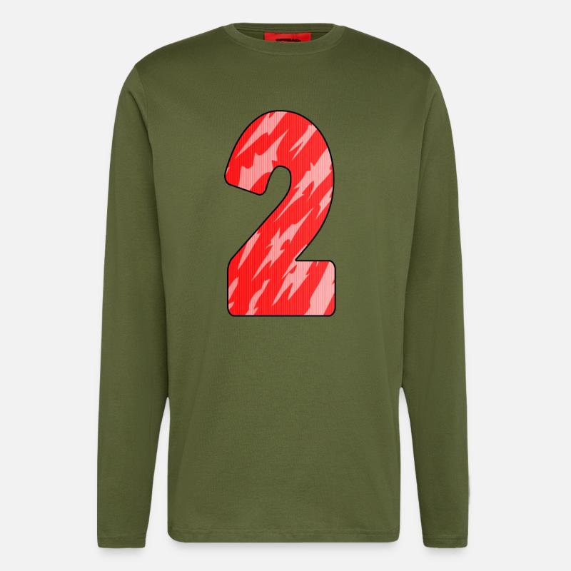 Number 2 Red Pattern - Longsleeve - made by SPREAD  - MOSS GREEN