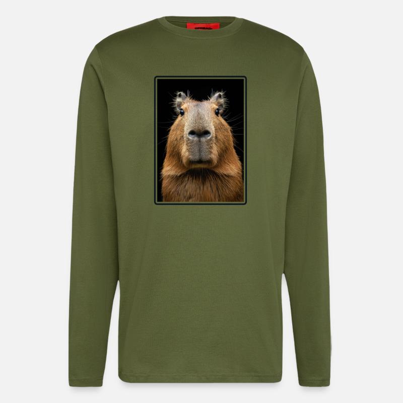 Capybaras Capybara - Manches longues bio décontracté fabriqué en UE - MOSS GREEN
