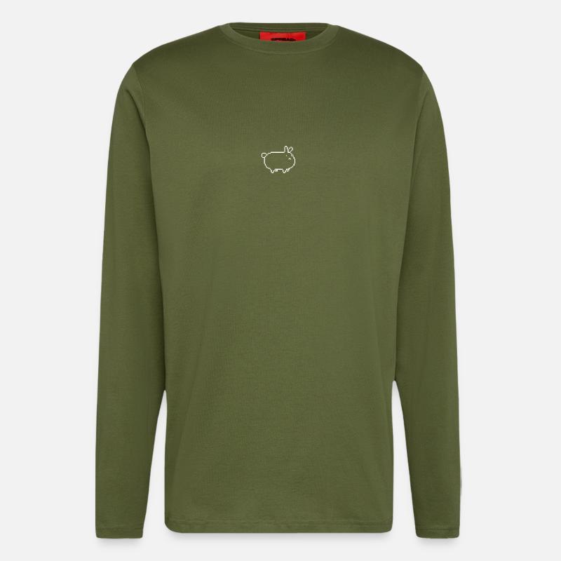 pixel_rabbit_small - Longsleeve - made by SPREAD  - MOSS GREEN