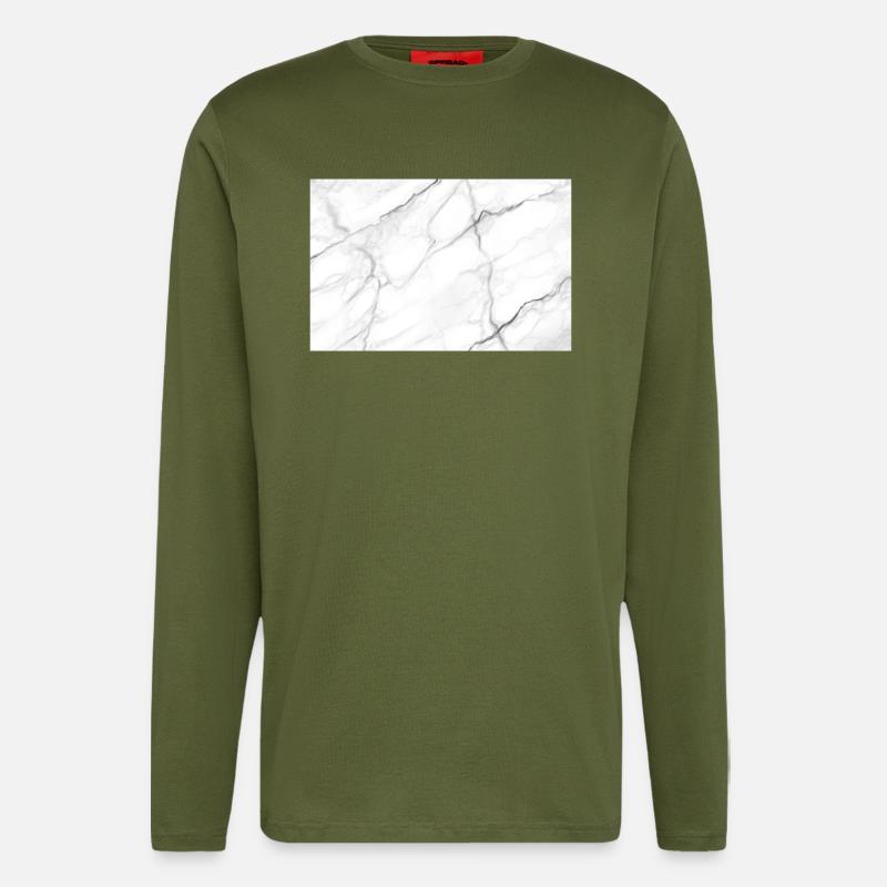 Weißer Marmor - Langarmshirt - made by SPREAD  - MOSS GREEN