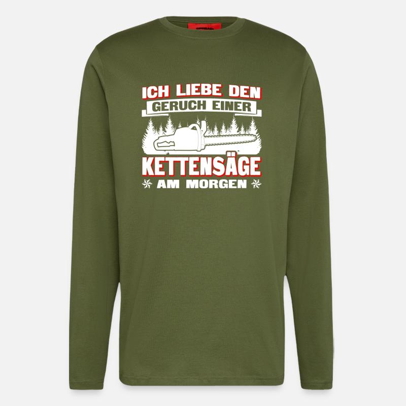 Tronçonneuse à odeur - Manches longues bio décontracté fabriqué en UE - MOSS GREEN
