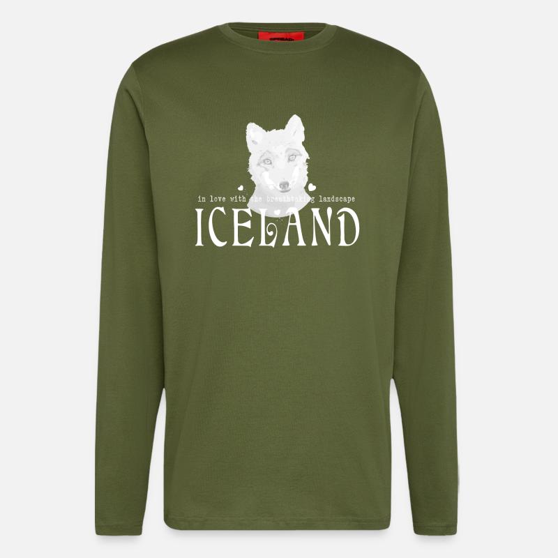 Iceland fox - Langarmshirt - made by SPREAD  - MOSS GREEN