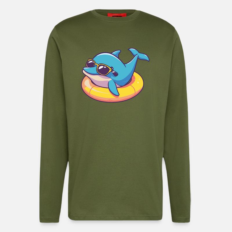 Delfin Comic Cool - Langarmshirt - made by SPREAD  - MOSS GREEN